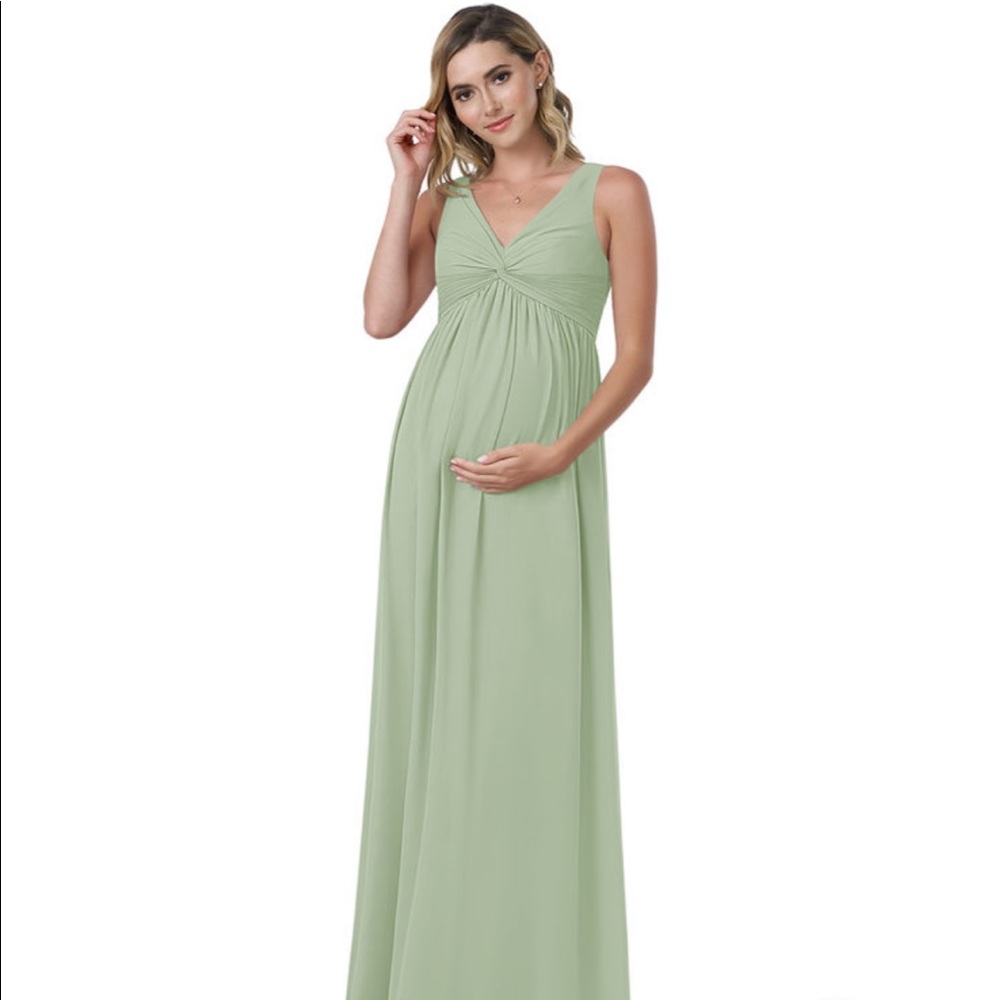 Azazie Bridesmaide Dress Madison Maternity in Dusty Sage
